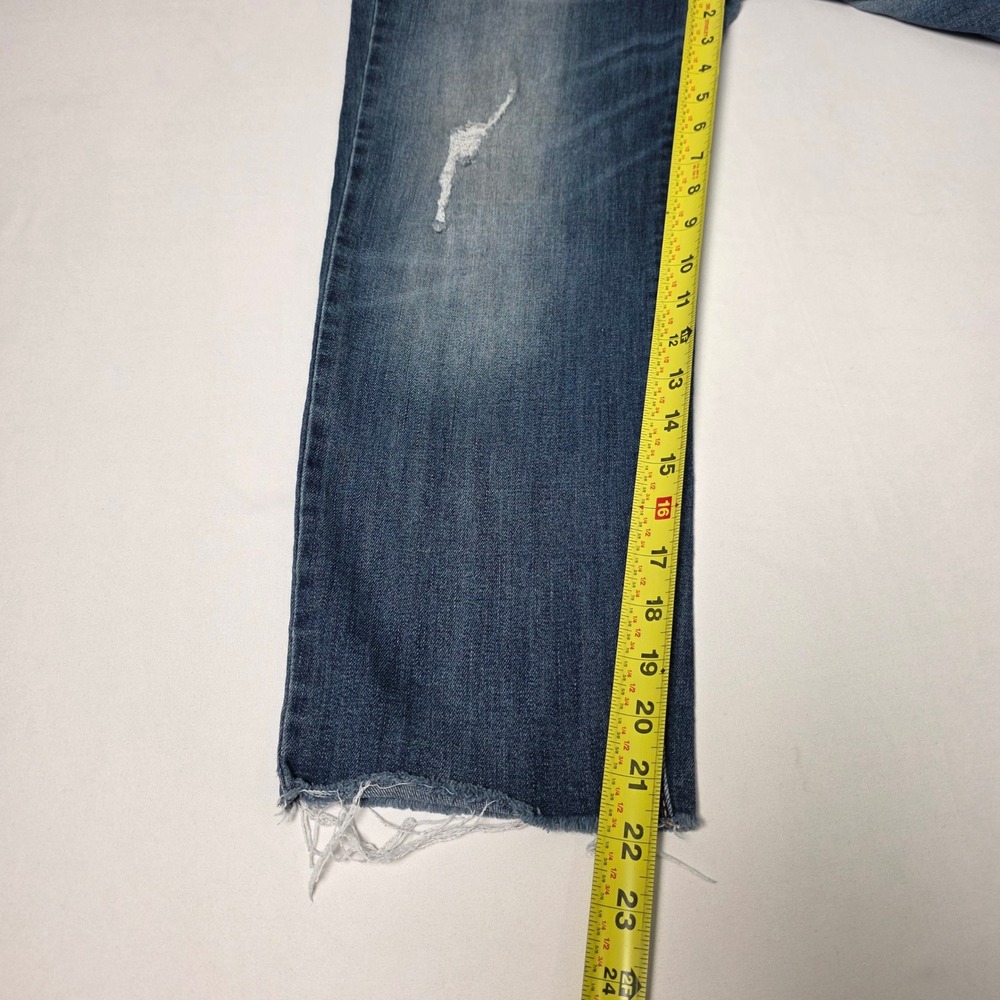 Signature by Levi Strauss Jeans Womens 6‎ Blue High Rise Slim Crop Distressed - Picture 6 of 16